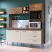 Cozinha Compacta IRM Aline 5 Portas 3 Gaveta Sem Pia Itaúba/Off White CZ6653