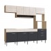 Cozinha Compacta IRM Anita 9 Portas 2 Gaveta Sem Pia Cuba Crema\Grafite CZ6692