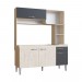 Cozinha Compacta IRM Cassia 4 Portas 1 Gaveta Sem Pia Crema\Grafite CZ6641