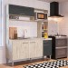 Cozinha Compacta IRM Cassia 4 Portas 1 Gaveta Sem Pia Crema\Grafite CZ6641