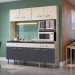 Cozinha Compacta IRM Luisa 8 Portas 1 Gaveta Sem Pia Crema\Grafite CZ6811