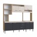 Cozinha Compacta IRM Marília 8 Portas 2 Gaveta Sem Pia Cuba Crema\Grafite CZ6804