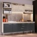 Cozinha Compacta IRM Marília 8 Portas 2 Gaveta Sem Pia Cuba Crema\Grafite CZ6804