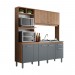 Cozinha Compacta Jaeli Alícia 6 Portas 1 Gaveta 184x200x52cm Carvalho/Chumbo J-1800CVCH