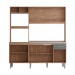 Cozinha Compacta Jaeli Alícia 6 Portas 1 Gaveta 184x200x52cm Carvalho/Chumbo J-1800CVCH