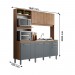 Cozinha Compacta Jaeli Alícia 6 Portas 1 Gaveta 184x200x52cm Carvalho/Chumbo J-1800CVCH