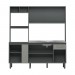 Cozinha Compacta Jaeli Alícia 6 Portas 1 Gaveta 184x200x52cm Chumbo/Cristal J-1800CHCR
