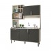 Cozinha Compacta Jaeli Bia 5 Portas 1 Gaveta 151x210x53cm Nebraska/Chumbo J-681NKCH