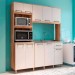 Cozinha Compacta Móveis Paraná Iara Pop 10 Portas 1 Gaveta Sem Tampo Naturale/Off White 2433.48