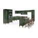 Cozinha Modulada Linz Hannover 17 Peças 592x220x53 cm Laca Verde Musgo/Imbuia Glazer (066C/024B)
