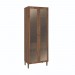Cristaleira Casamia Toronto 2 Portas 1 Gaveta 80cm Com Vidro Reflecta Noce Oro 4206