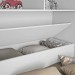 Dormitório Conjugado Solteiro Móveis Europa Lyon 4 Portas 3 Gavetas Com Espelho Com Cama Branco Acetinado 13130