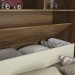 Dormitório Conjugado Solteiro Móveis Europa Lyon 4 Portas 3 Gavetas Com Espelho Com Cama Braúna/Off White 13130