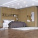 Dormitório Conjugado Casal Móveis Europa Firenze 4 Portas 7 Gavetas 1 Espelhada Amêndoa/Off White/Amêndoa 100% MDF 14639