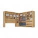 Dormitório Conjugado Casal Móveis Europa Firenze 4 Portas 7 Gavetas 1 Espelhada Amêndoa/Off White/Amêndoa 100% MDF 14639