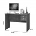 Escrivaninha J&A 120cm Taurus 2 Gavetas com Chave Off White 01109 