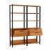 Estante Dalla Costa E92 144,5cm 2 Torres com 1 Porta Basculante e 2 Gavetas Freijó/Preto Fosco (JPF) 100% MDF