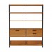 Estante Dalla Costa E92 144,5cm 2 Torres com 1 Porta Basculante e 2 Gavetas Freijó/Preto Fosco (JPF) 100% MDF