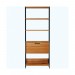 Estante Dalla Costa E95 73cm 1 Torre com 1 Porta Basculante Freijó/Preto Fosco (JPF) 100% MDF