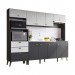 Cozinha Compacta Casamia Arista 10 Portas 2 Gavetas Grafite/Snow 568.67.67.47 