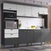 Cozinha Compacta Casamia Arista 10 Portas 2 Gavetas Grafite/Snow 568.67.67.47 