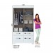 Guarda-Roupa Briz BE25 2 Portas de Correr 4 Gavetas Com Espelho Com Pés Branco/Branco/Rosa Chá BE25-66