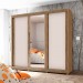 Guarda-Roupa Móveis Lanza Veneto 3 Portas de Correr 5 Gavetas Com Espelho Com Pés Carvalho/Carvalho/Off White 10.0082