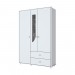 Guarda-Roupa Henn Pão de Mel 3 Portas 2 Gavetas Branco
