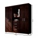 Guarda-Roupa Araplac GR 2218 Capelinha 4 portas 4 Gavetas Com Espelho Com Pés Café 2218-94