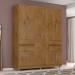 Guarda-Roupa Araplac GR 2230 10 Portas 4 Gavetas Com Pés Freijó 2230-97
