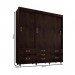 Guarda-Roupa Araplac GR 37020 3 Portas de Correr 7 Gavetas Com Pés Café/Baunilha Flex 37020-95