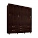 Guarda-Roupa Araplac GR 37020 3 Portas de Correr 7 Gavetas Com Pés Café/Baunilha Flex 37020-95