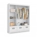 Guarda-Roupa Bambinello Light 3x3 Nápoles 3 Portas 3 Gavetas com Pés Branco Brilho 201601001