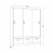 Guarda-Roupa Bambinello Light 3x3 Nápoles 3 Portas 3 Gavetas com Pés Branco Brilho 201601001
