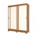 Guarda-Roupa Briz B353 2 Portas Deslizantes 2 Gavetas com Pés Nature/Off White/Cinza B353-181