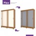 Guarda-Roupa Briz B353 2 Portas Deslizantes 2 Gavetas com Pés Nature/Off White/Cinza B353-181