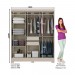 Guarda-Roupa Briz B73 6 Portas 2 Gavetas Com Pés Cristal/Off White B73-148