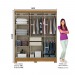 Guarda-Roupa Briz B73 6 Portas 2 Gavetas Com Espelho Com Pés Nature/Off White B73-127