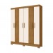 Guarda-Roupa Briz B73 6 Portas 2 Gavetas Com Pés Nature/Off White B73-127
