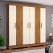 Guarda-Roupa Briz B73 6 Portas 2 Gavetas Com Pés Nature/Off White B73-127