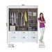 Guarda-Roupa Briz BE21 3 Portas de Correr 6 Gavetas Com Pés Branco BE21-10