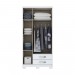 Guarda-Roupa Henn Açaí 3 Portas 2 Gavetas Com Pés Branco/Branco/Rosa Chá DA133-66 