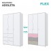 Guarda-Roupa Henn Adoleta 3 Portas 3 Gavetas com Pés Branco/Flex Color I118-10-10