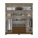 Guarda-Roupa Henn Alba 5 Portas 4 Gavetas Com Espelho Com Pés Castanho HP D198-130 