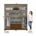 Guarda-Roupa Henn Alba 5 Portas 4 Gavetas Com Espelho Com Pés Castanho HP D198-130 