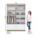 Guarda-Roupa Henn Americano 2 Portas Deslizantes 4 Gavetas Branco HP/Branco HP/Rústico Flex I122-164
