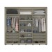 Guarda-Roupa Henn Atalaia 6 Portas 6 Gavetas Com Espelho Com Pés Duna/Cristal D218-35/O930-64