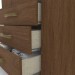 Guarda-Roupa Henn Caju 4 Portas 3 Gavetas Com Espelho Com Pés Castanho HP D135-130/O914-64
