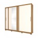 Guarda-Roupa Henn Caribe 2 Portas de Correr 4 Gavetas Com Espelho Com Pés Nature/Off White/Cinza Flex D283-181