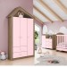 Guarda-Roupa Henn Casinha 3 Portas 2 Gavetas Rústico/Rosa Chá I123-165